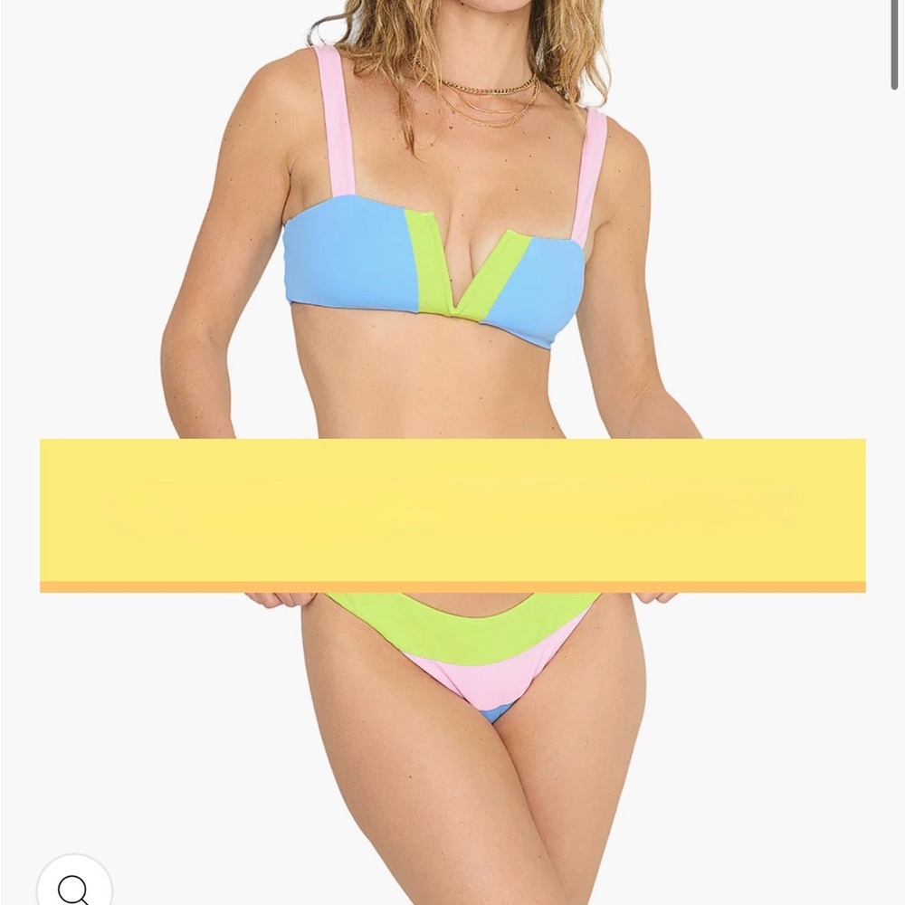 Beach Bunny Blue and Green Bikini TOP